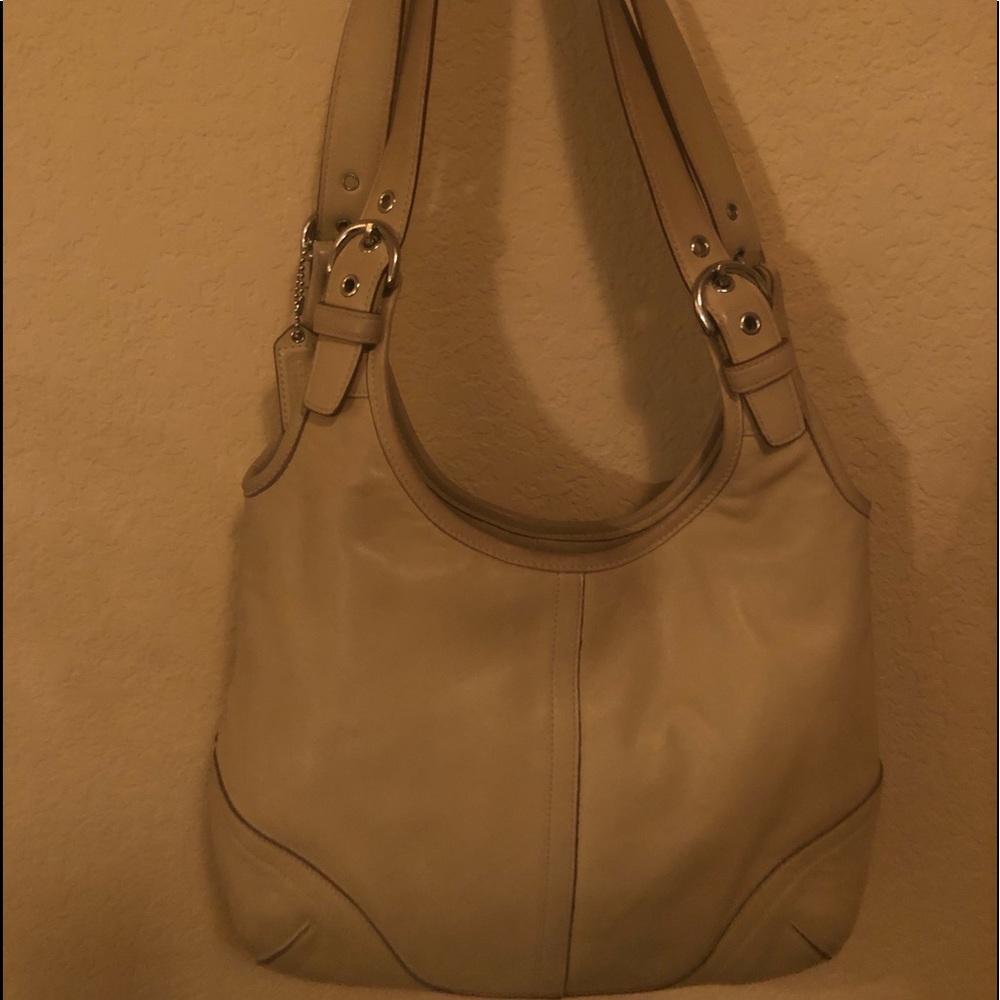 Beige Coach Hobo Bag